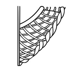 Elegant decorative corner element black and white vector design for graphic decoration purposes