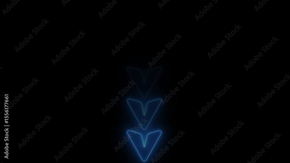 Aufkleber abstract glowing neon arrow loading animation. neon arrow animation on black background. arrow loop 
