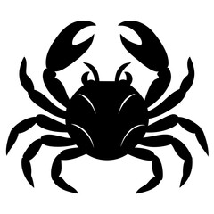 black crab on white background