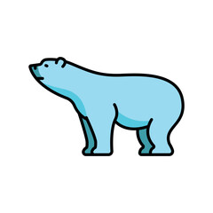 polar bear color line icon for digital and print projects. Arctic animals.