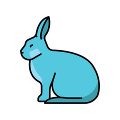 arctic hare color line icon for digital and print projects. Arctic animals.