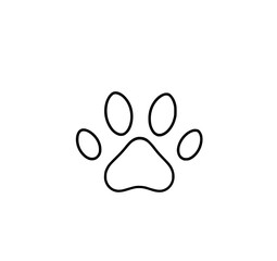 Obraz premium Paw Print Minimalist Line Art: A simple, elegant line art illustration of a paw print, perfect for pet-related designs, showcasing its clean lines and simplistic aesthetic.