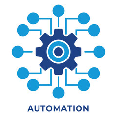 SINGLE ICON AUTOMATION, AI GEAR ICON, ICON BLUE STYLE