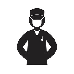 Surgeon with scalpel silhouette vector