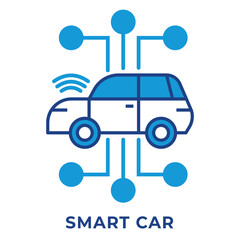 SINGLE ICON SMART VEHICLE, SMART CAR ICON, ICON BLUE STYLE