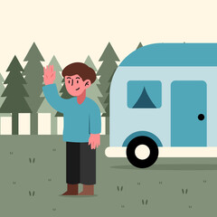 People traveling illustration