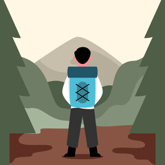 Nature exploring illustration