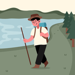 Nature exploring illustration