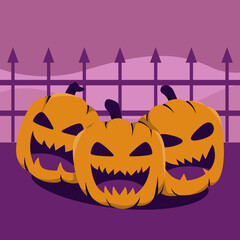 Pumpkin halloween illustration