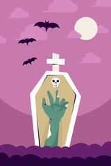 Funeral atmosphere illustration
