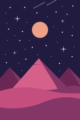 View the night sky illustration