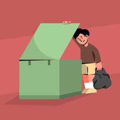 Throw garbage illustration
