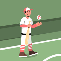 Playing baseball illustration
