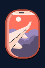 View inside plane illustration