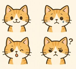 猫の表情4点②【Generative AI】