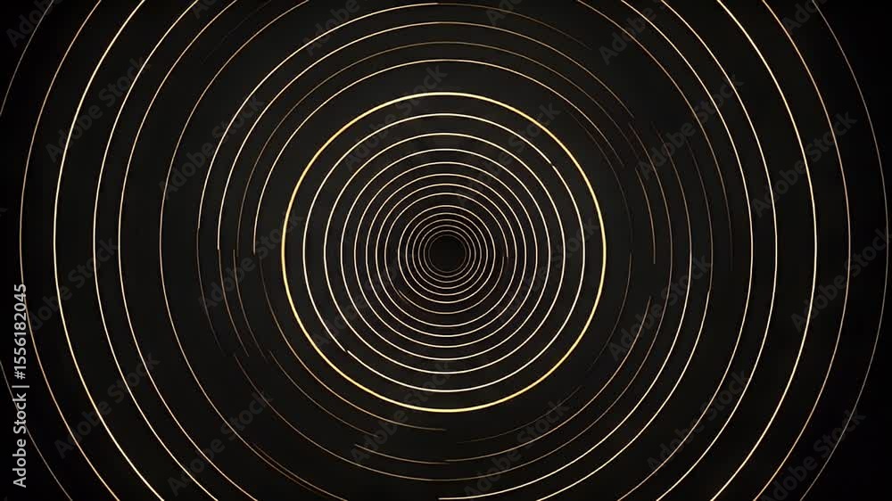 Aufkleber abstract golden circles on black background with subtle motion and luxurious texture