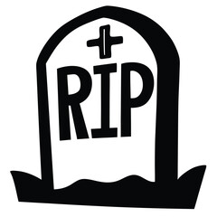 grave with rip vector art