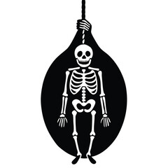 hanging skeleton  vector art