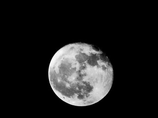 full moon over black
