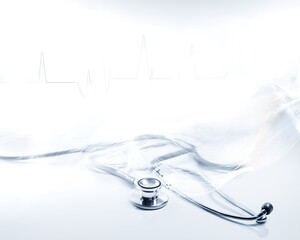 Clean medical stethoscope on white background