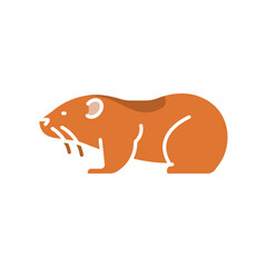 Fototapeta premium lemming color flat icon for digital and print projects. Arctic animals.