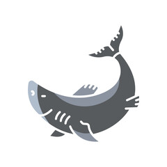 greenland shark color flat icon for digital and print projects. Arctic animals.