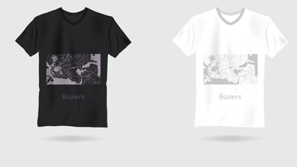 Minimal Map T-Shirt &ndash; City Street Layout on Black and White Tee