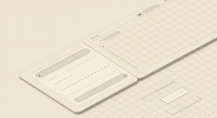 Beige gridded notebook page