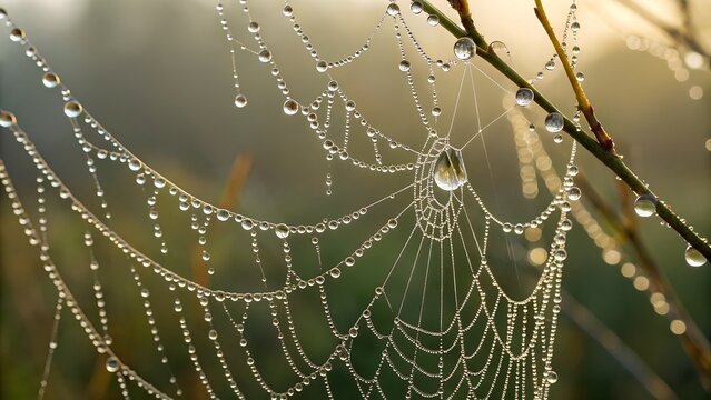spider web on the morning dew
