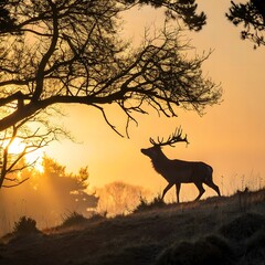Red Deer in morning Sun
