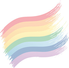 Pennellata  con i colori del pride, sfondo trasparente