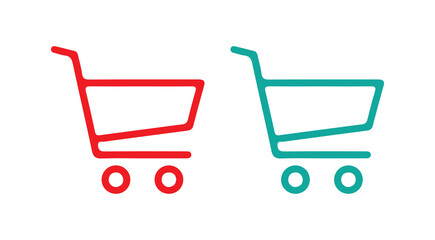 shopping cart icon on white background