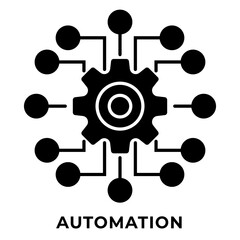 SINGLE ICON AUTOMATION, AI GEAR ICON, ICON GLYPH STYLE