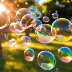 colorful soap bubbles