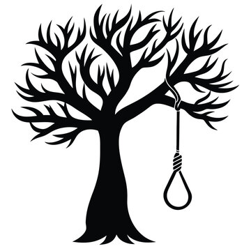 tree with hanging noose vector art