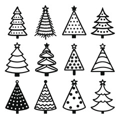 Obraz premium A Collection of christmas icons set 