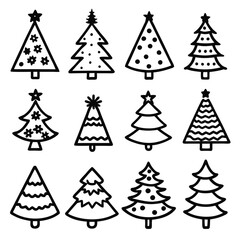 Obraz premium A Collection of christmas icons set 