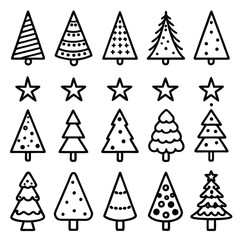 Fototapeta premium A Collection of christmas icons set 
