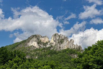 Photo of Seneca Rocks Rock Climbing Site in West Virginia  part of the Monongahela National Forest...