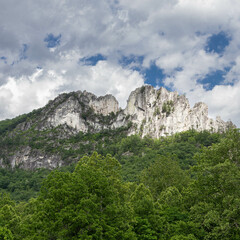 Photo of Seneca Rocks Rock Climbing Site in West Virginia  part of the Monongahela National Forest ...