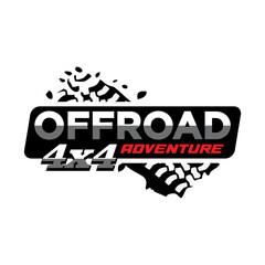 Offroad illustration with grunge tire tracks Offroad grunge banner with tire tracks. Automotive elements for banners, posters, events.