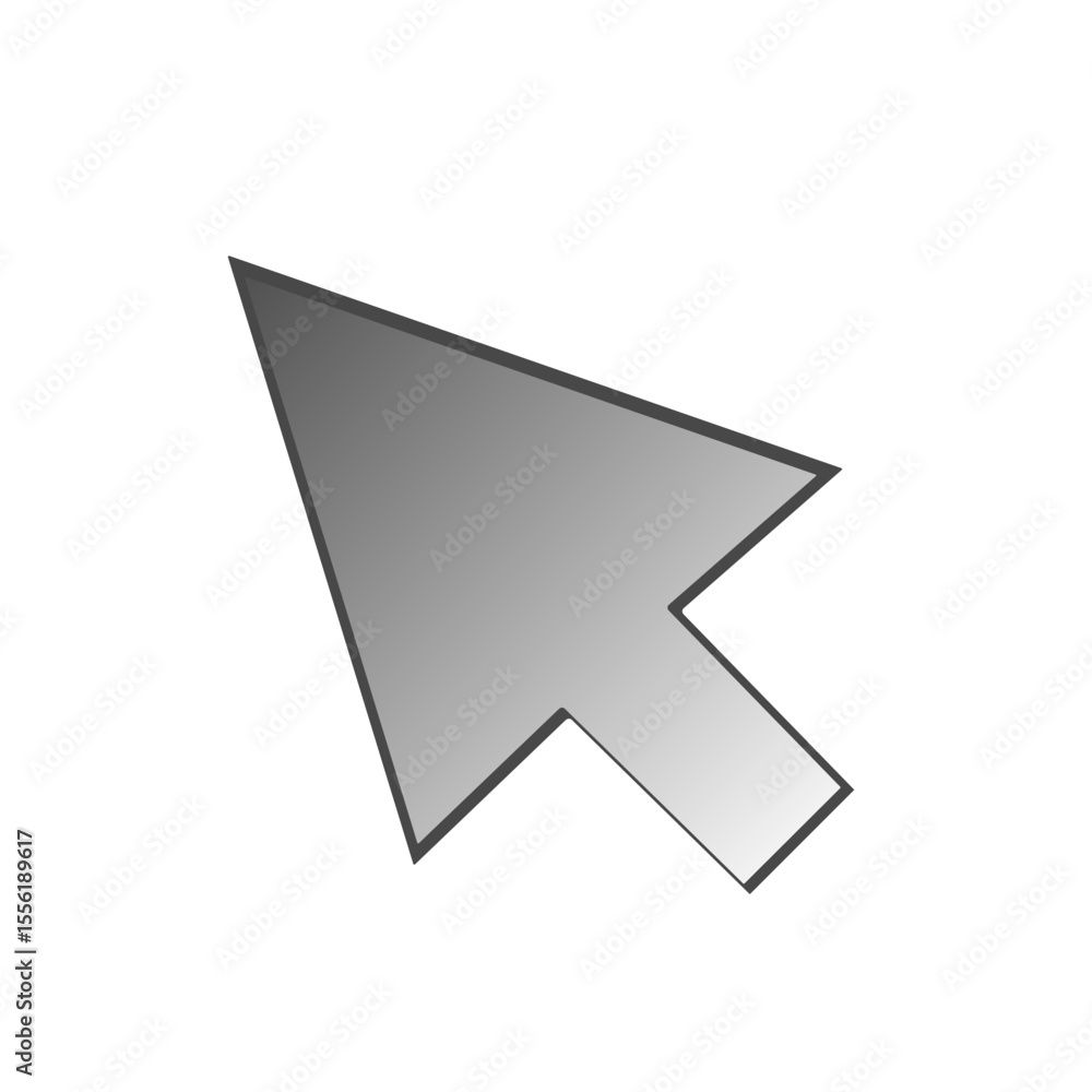 Poster Simple 3d gradient cursor pointer icon vector	
