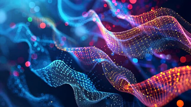 Abstract background of scientific and technological big data, composed with intricate fractal patterns