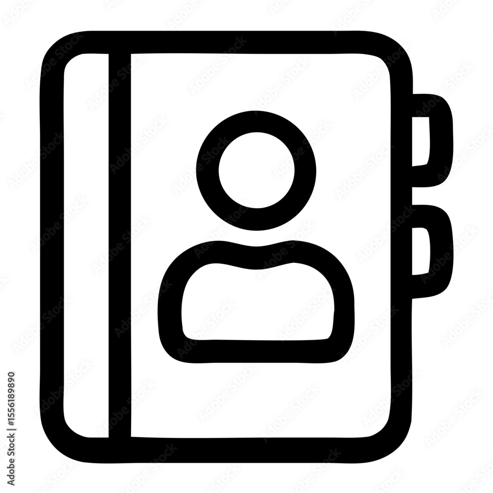 Poster simple outline handdrawn contact book user information interface icon