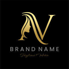 Letter AV Beauty Women Face Logo Design