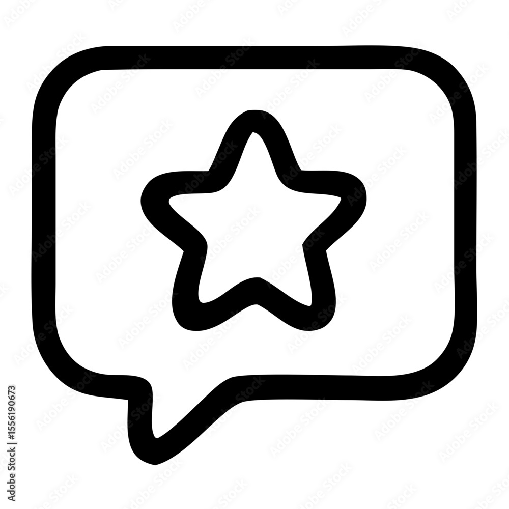Poster simple line star in speech bubble shape icon element