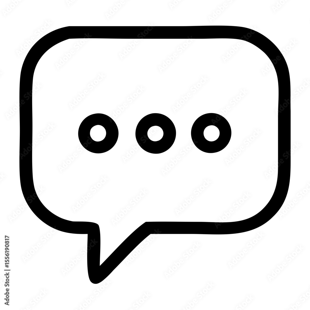 Poster outline simple speech bubble with dots chat message element icon
