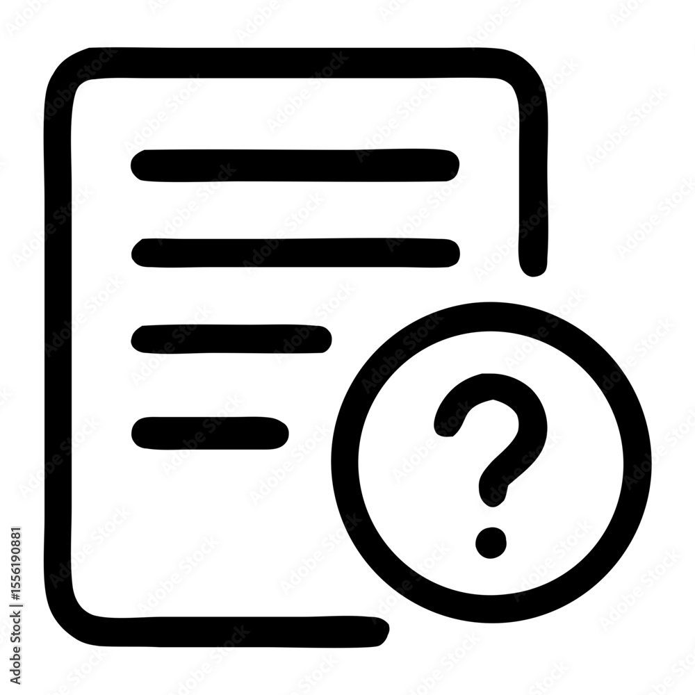 Poster outline simple question mark on paper document icon graphic