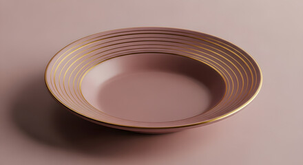 Elegant Dusty Rose Plate with Gold Accents on Matching Background