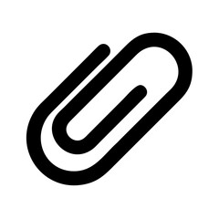 Paper clip icon vector showing a metal office fastener used to attach documents